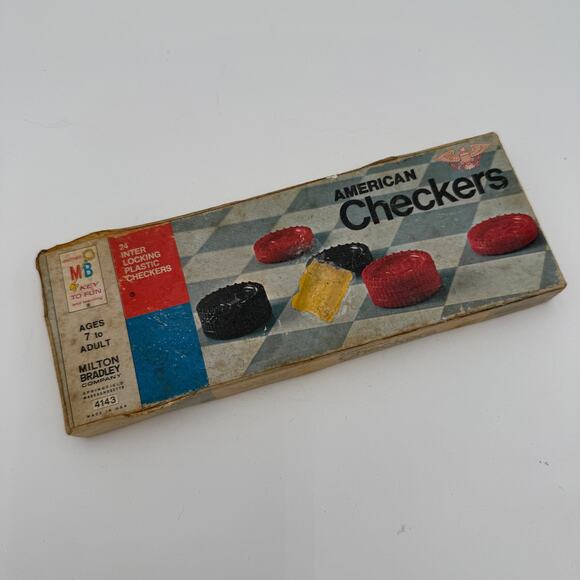 Vintage American Checkers by Milton Bradley 1970 4143 - Picture 1 of 9